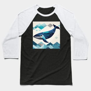 Geometric Whale Art Baseball T-Shirt